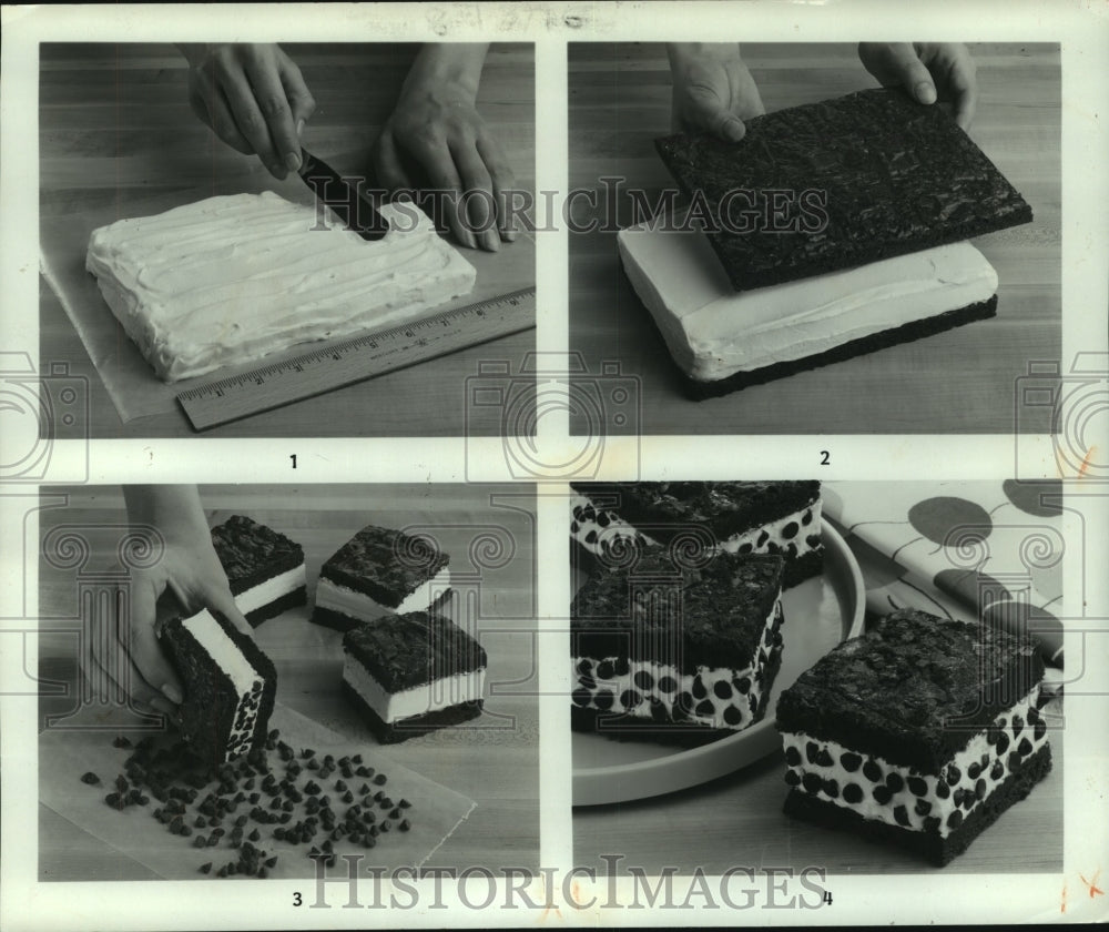  Press Photo Picture instructions for brownie ice cream sandwiches.- Historic Images