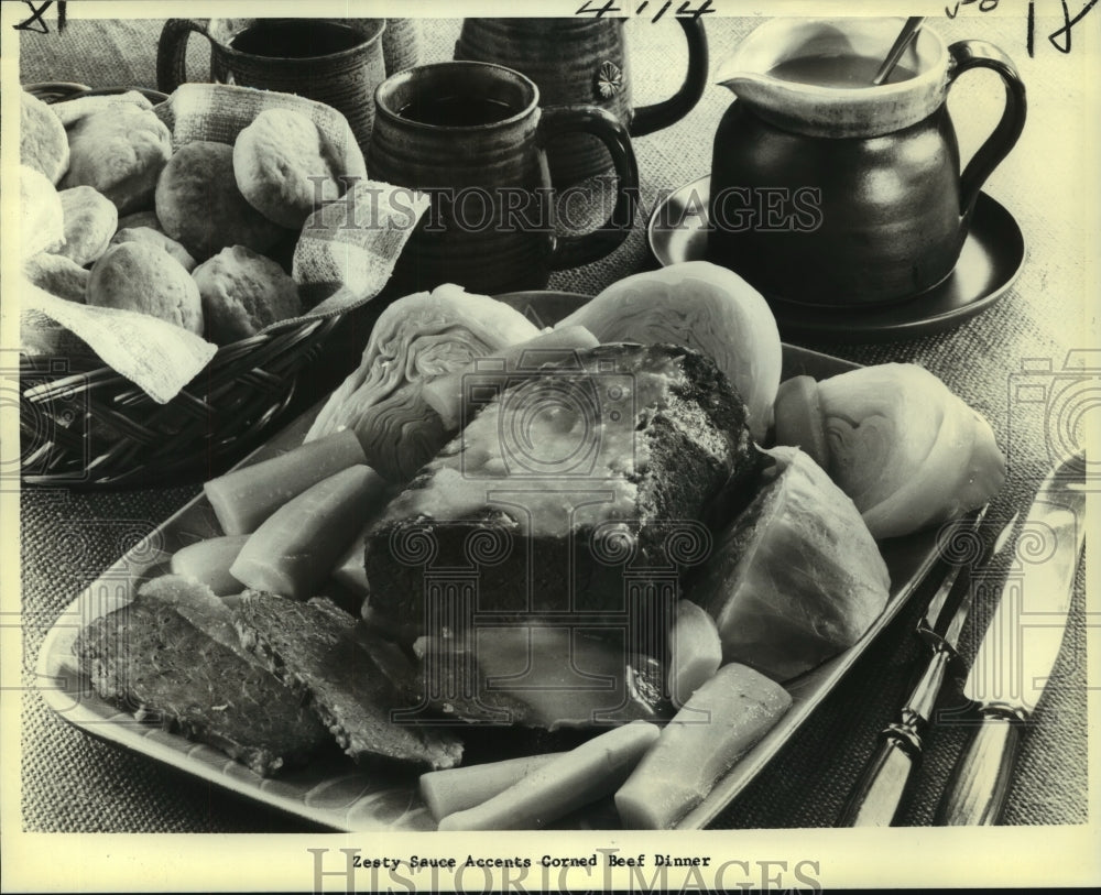 1979 Press Photo Corned Beef with Horseradish Sauce- Historic Images