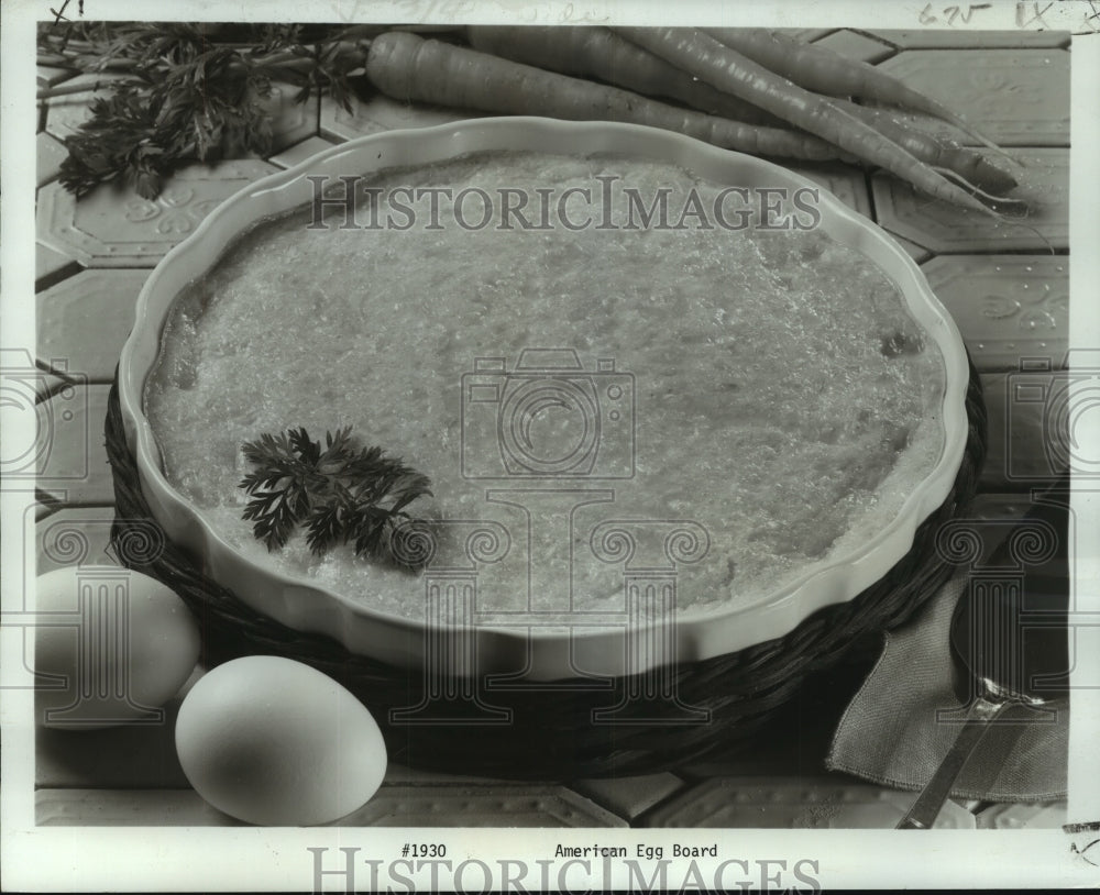 1978 Press Photo Carrot Quiche in a scalloped flan dish- Historic Images