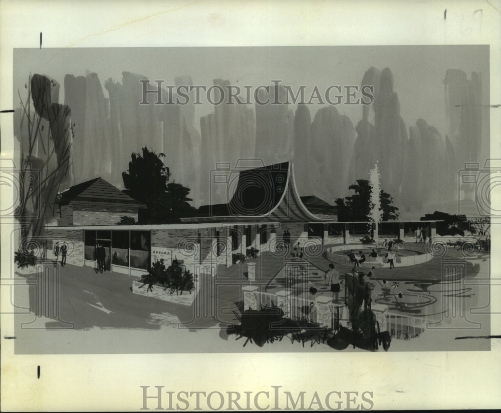 1965 Press Photo Gatehouse Apartments, will soon have its community center.