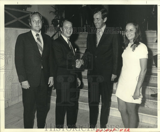1971 Press Photo Mayor Landrieu, Ron Pincus, Edmond Muskie & Joan Geigerman- Historic Images