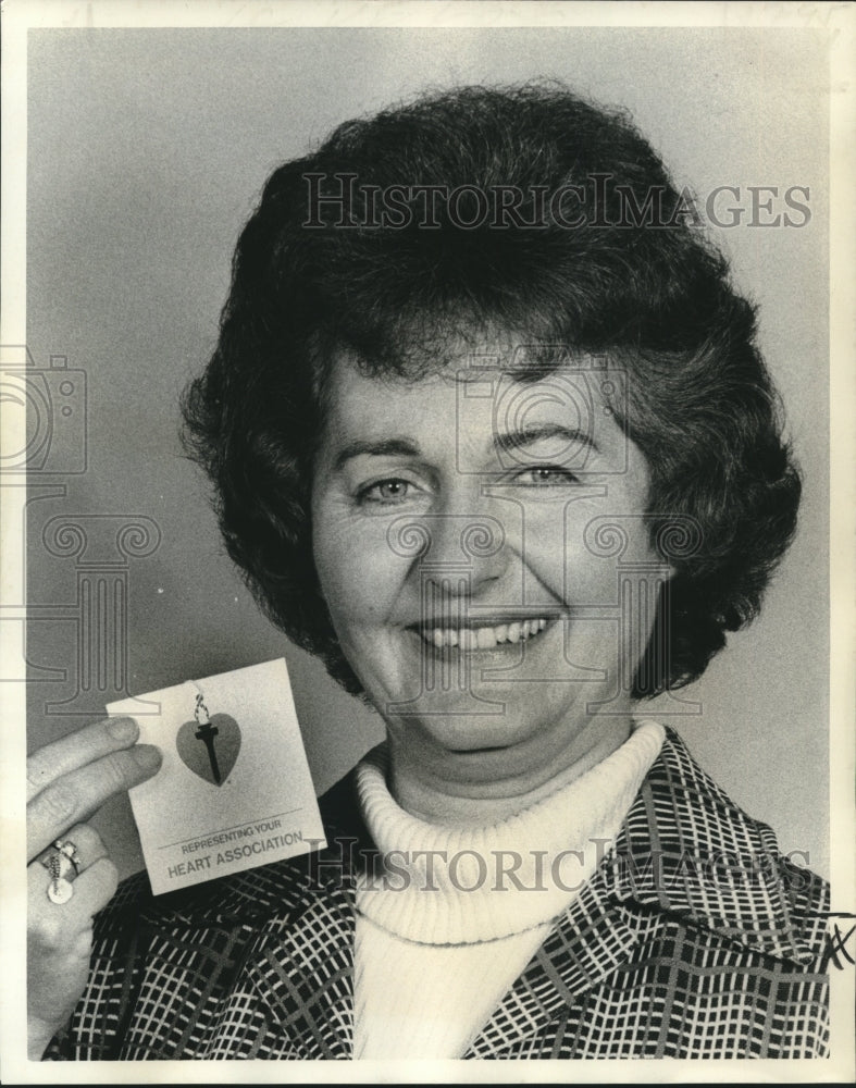 1975 Press Photo Mrs. Richard Fridley door-to-door campaign Louisiana Heart Fund- Historic Images