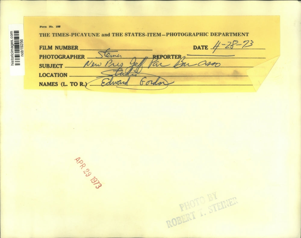 1973 Press Photo Edward Gordon, President, Jefferson Parish Bar Association