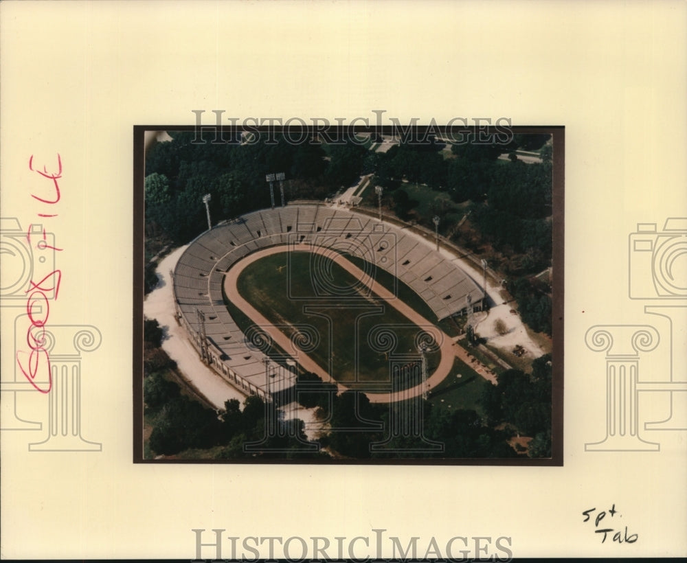  Press Photo Aerial view of Tad Gormely Stadium in city park- Historic Images
