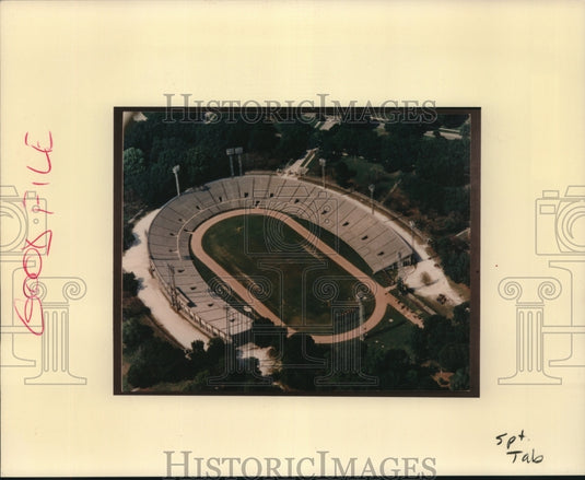  Press Photo Aerial view of Tad Gormely Stadium in city park- Historic Images