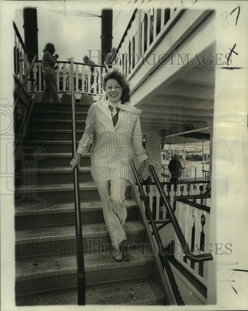 1976 Press Photo Bettina Graziana aboard the Natchez for another party- Historic Images