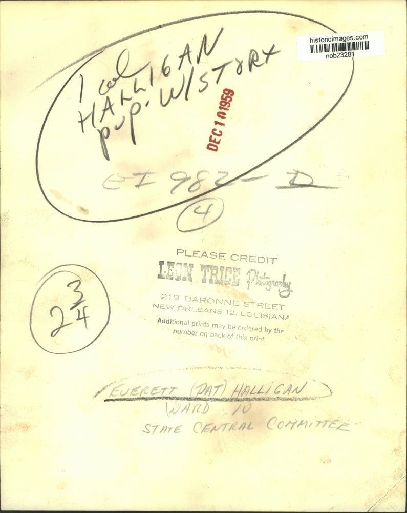 1959 Press Photo Everett (Pat) Halligan, War 10 at State Central Committee