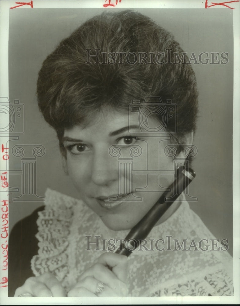 1985 Press Photo Jacqueline Goudey-Pink - Historic Images