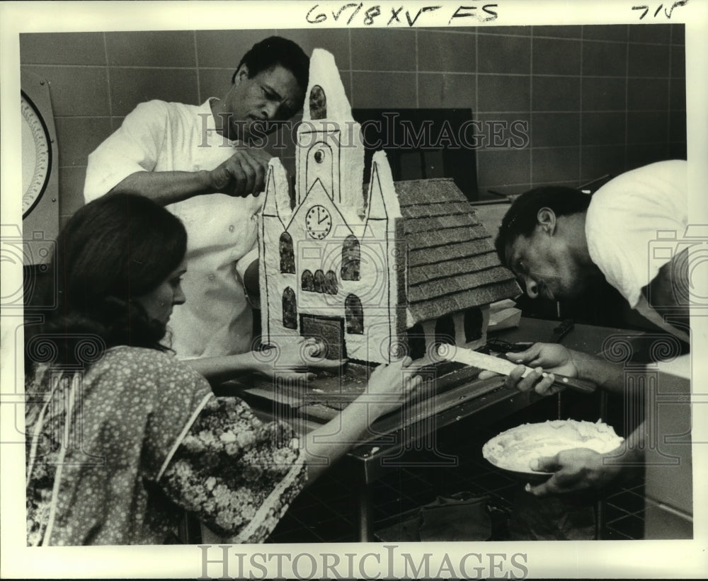 1978 Press Photo St. Louis Cathedral made of Gingerbread made by Orleans Parish- Historic Images