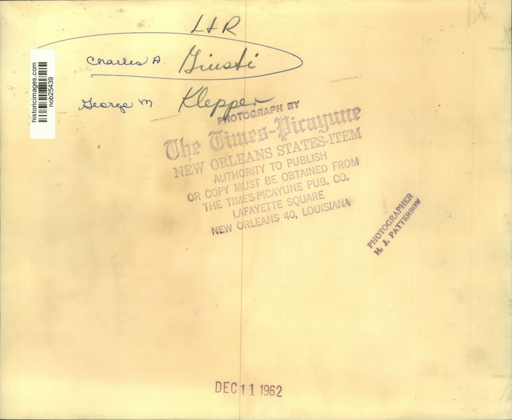 1962 Press Photo Charles A. Giuski and George M. Klepper - nob25439