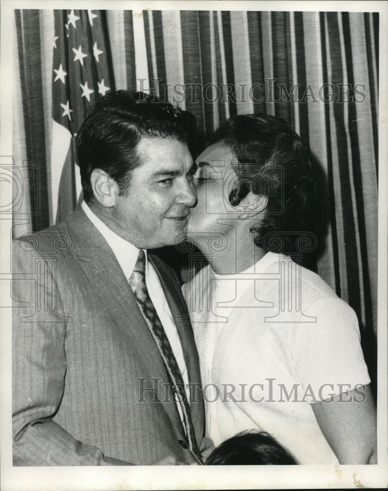 1970 Press Photo New police Superintendent Clarence Giarusso with wife Katherine