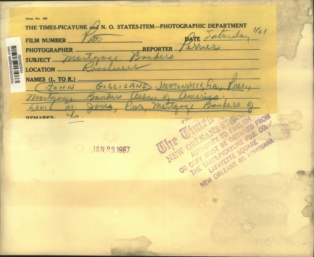 1967 Press Photo Louisianan Mortgage Bankers Meeting at Roosevelt Hotel