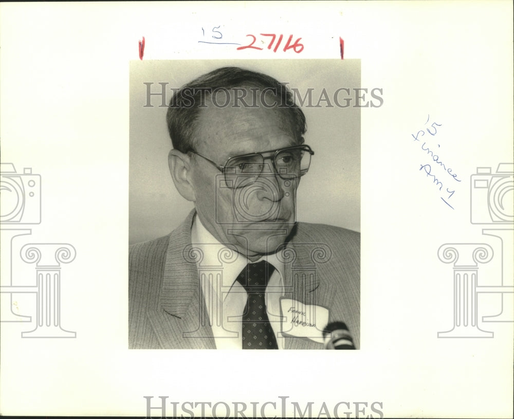 1988 Press Photo Frank E. Harrison Jr., a veteran oilman from Lafayette- Historic Images