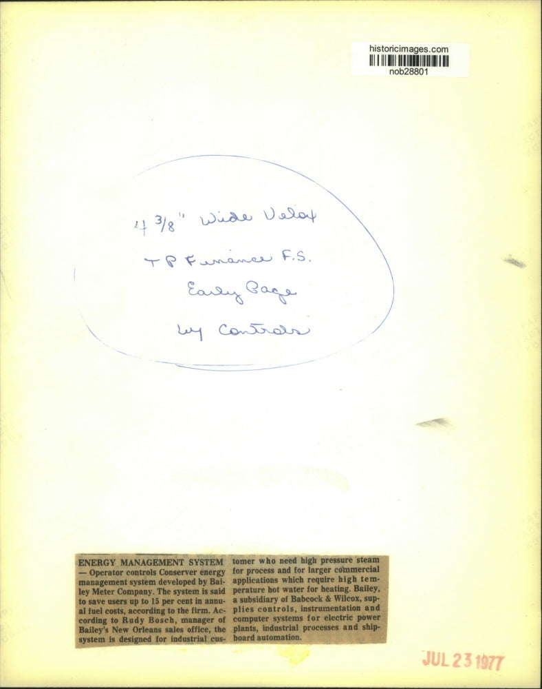 1977 Press Photo This operator controls Conserver energy management system.