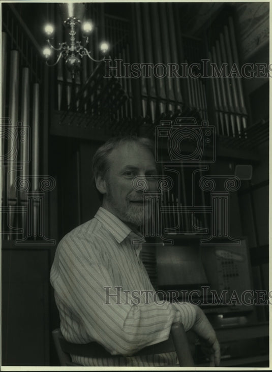 1990 Press Photo Christopher Herrick organist on Cathedral Concerts series- Historic Images
