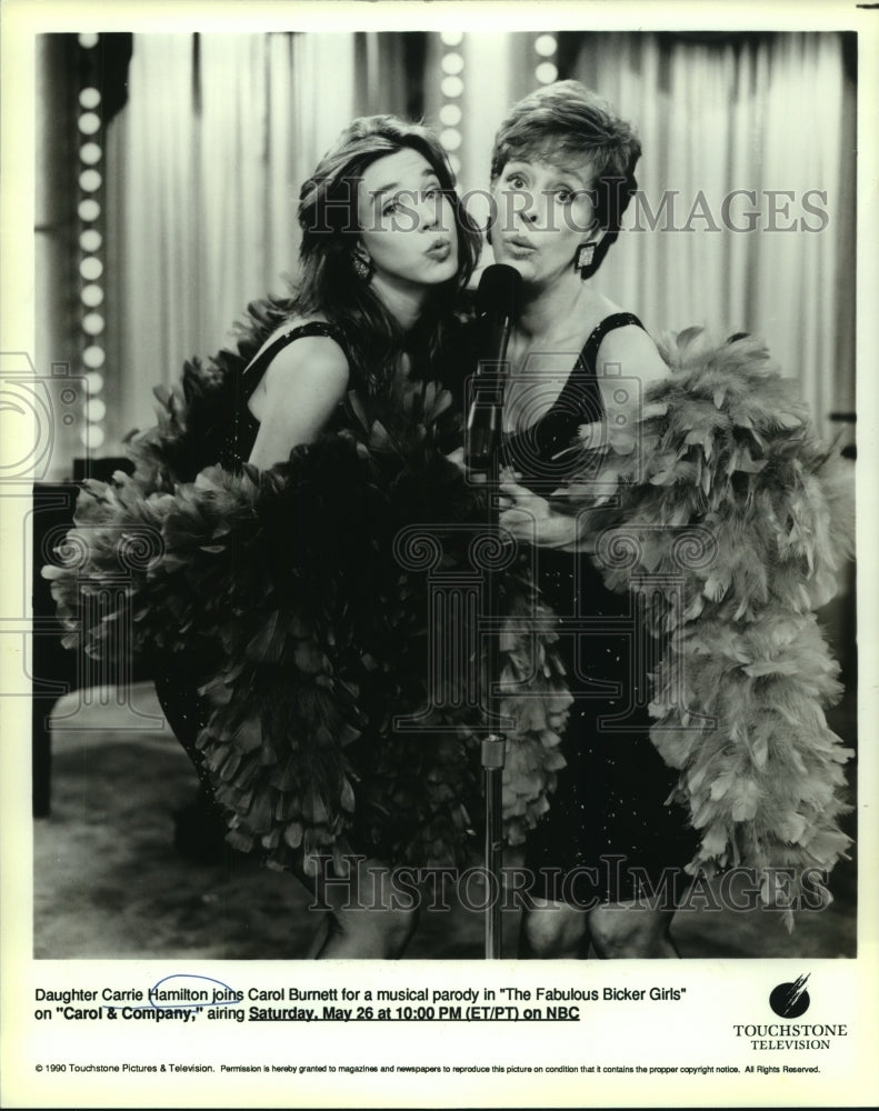 1990 Press Photo Carrie Hamilton &amp; Carol Burnett in &quot;Carol &amp; Company,&quot; on NBC- Historic Images