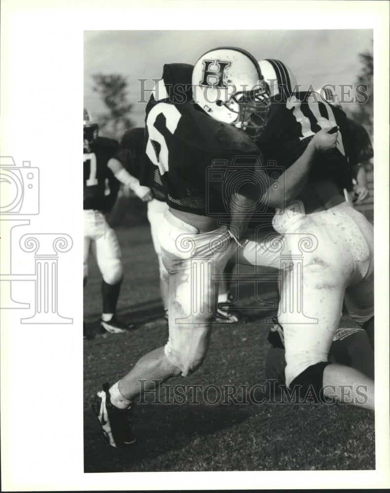 Press Photo Ruby Montz #56, Hannan High&#39;s main defensive player - nob31983- Historic Images