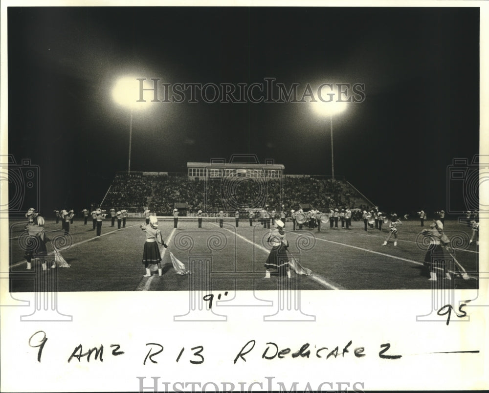 1981 Press Photo Hahnville High School Drill team at new Tiger Stadium opening- Historic Images