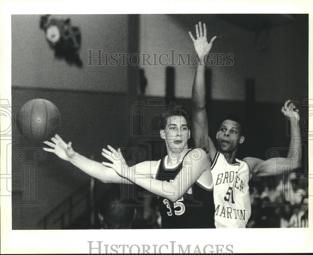 1991 Press Photo Basketball Action with De La Salle and Brother Martin- Historic Images