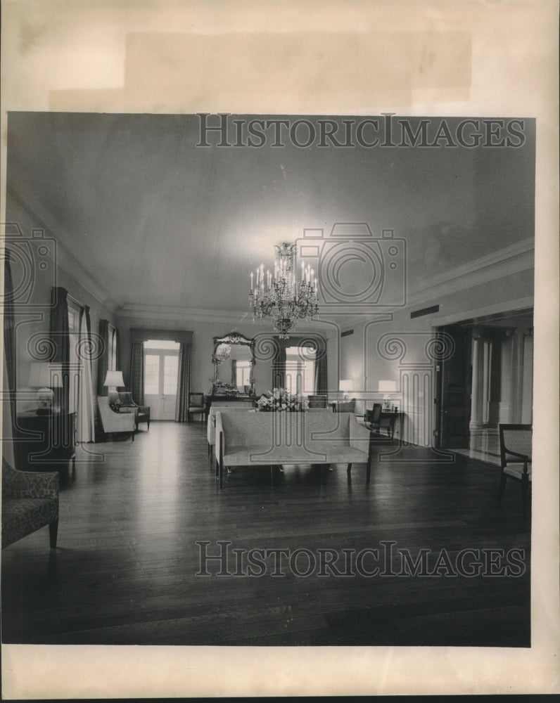 1963 Press Photo Living room of New Governor&#39;s Mansion in Baton Rouge
