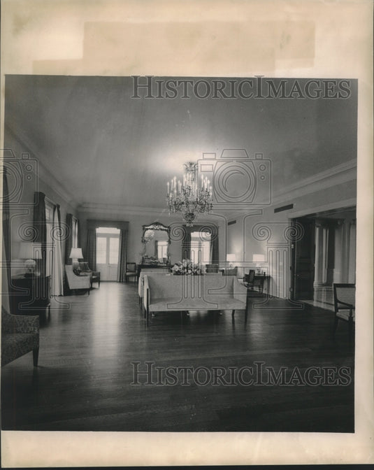 1963 Press Photo Living room of New Governor's Mansion in Baton Rouge