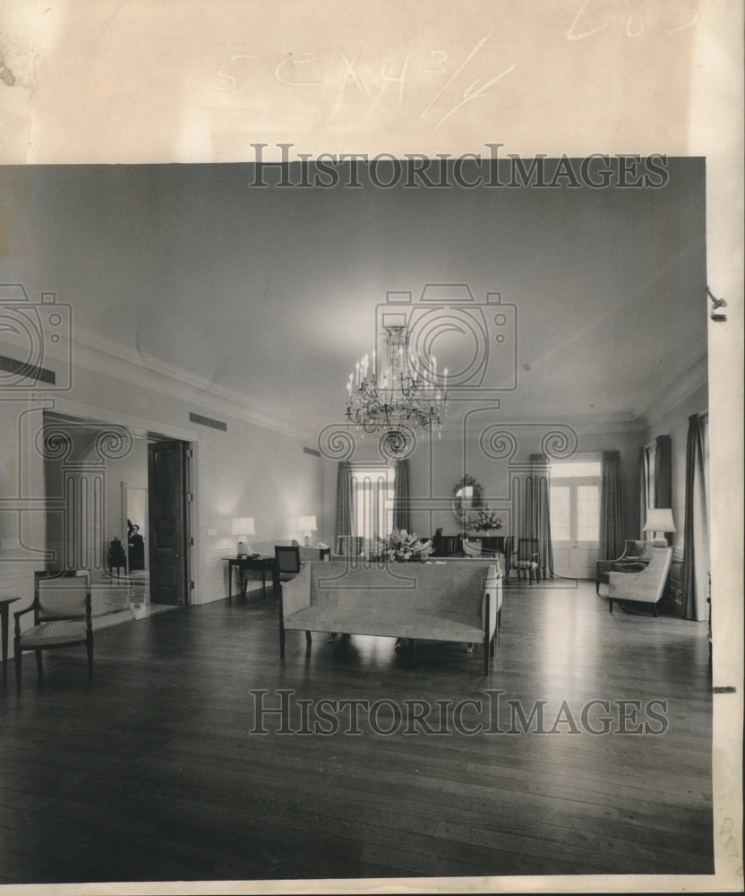 1963 Press Photo State drawing room at New Governor&#39;s Mansion in Baton Rouge