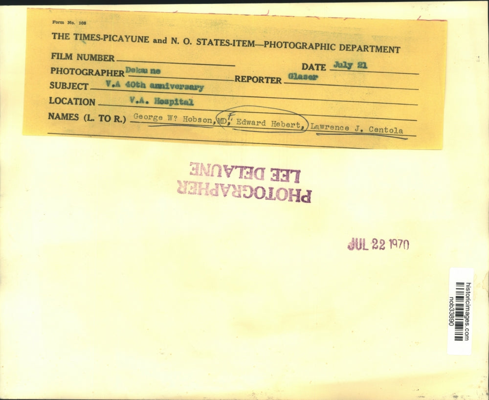 1970 Press Photo F. Edward Hebert during V.A. 40th Anniversary at V. A. Hospital