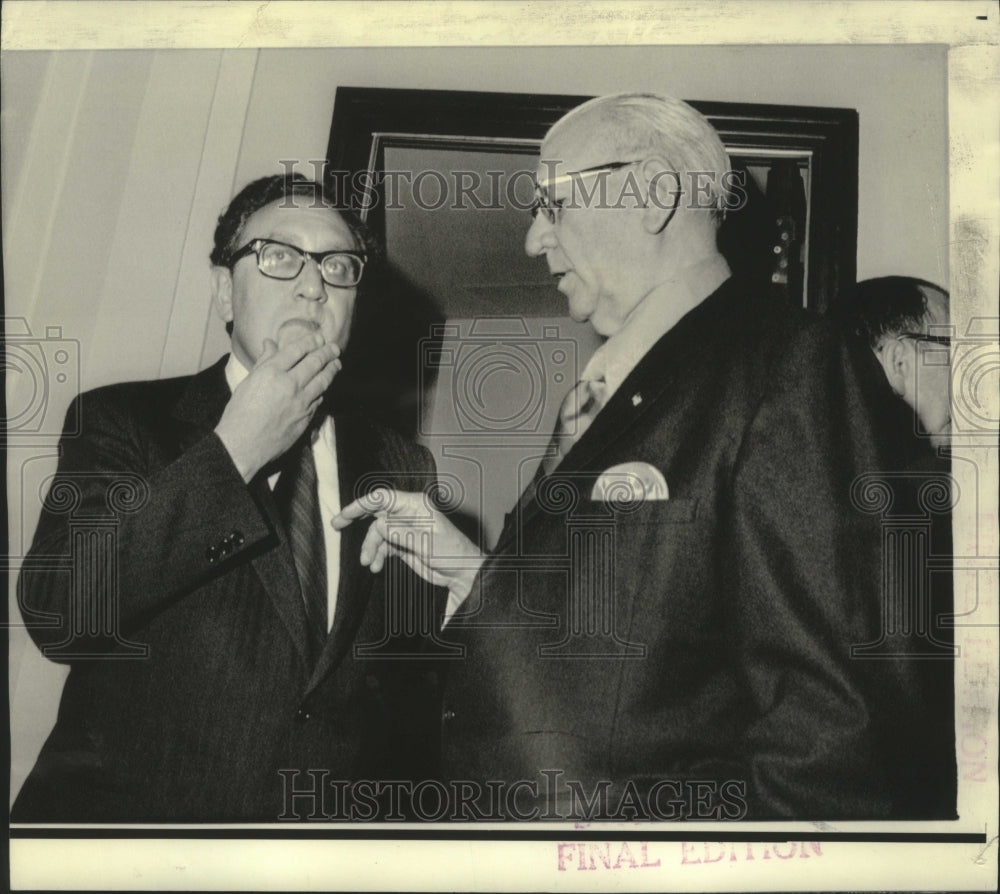 1973 Press Photo Secretary of State Henry A. Kissinger with F. Edward Hebert - Historic Images