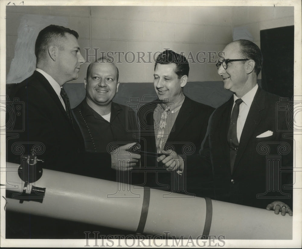 1961 Press Photo Bernie Hill Jr., Don Clement &amp; Ben Taylor of Astronomy Society- Historic Images