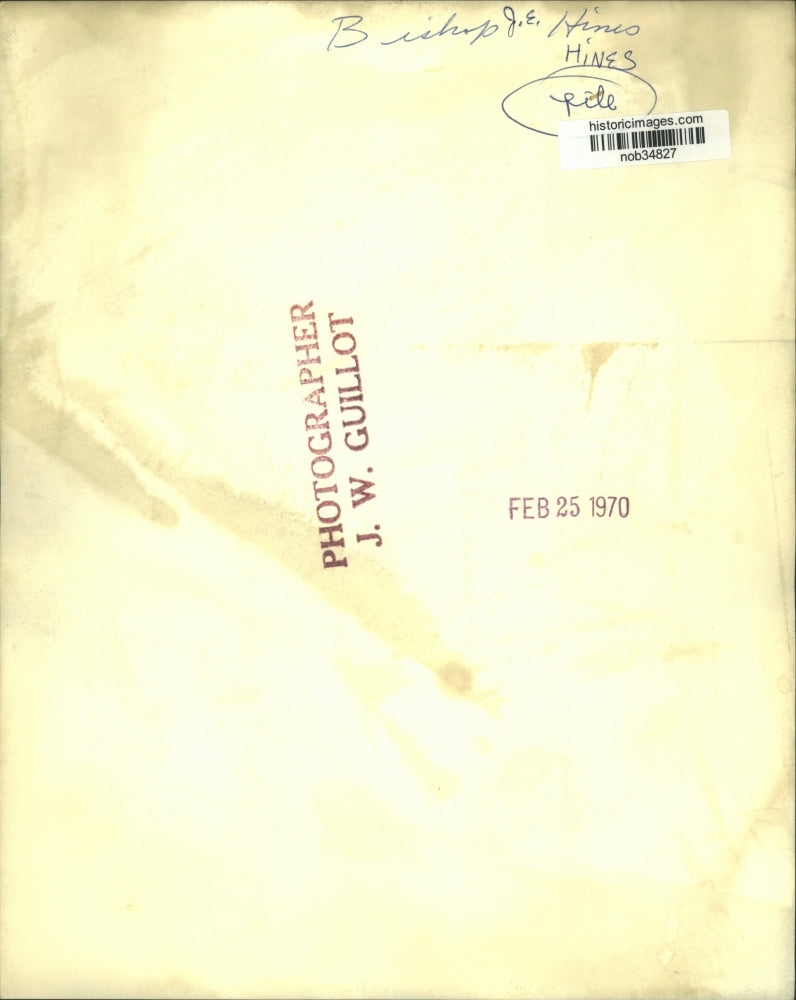 1970 Press Photo Bishop J.E. Hines - nob34827