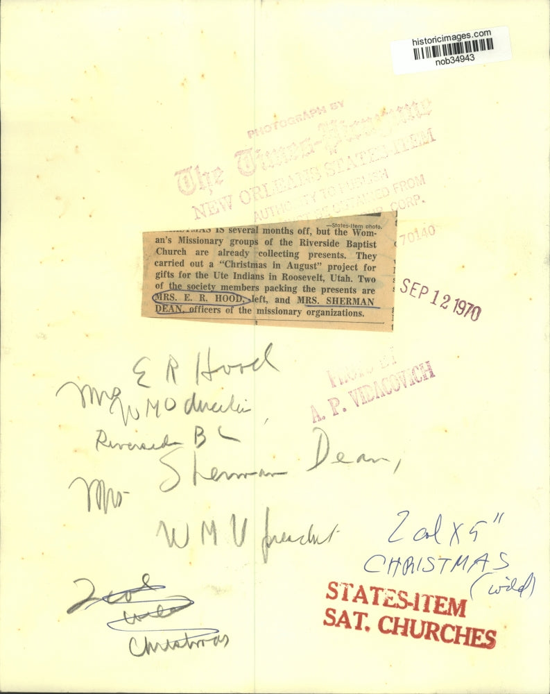 1970 Press Photo Mrs. E.R. Hood & Mrs. Sherman Dean- Women's Missionary group