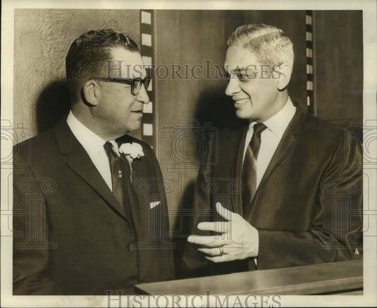 1965 Press Photo John J. Hood and Edmund M. Reggie at the Memorial Exercises.