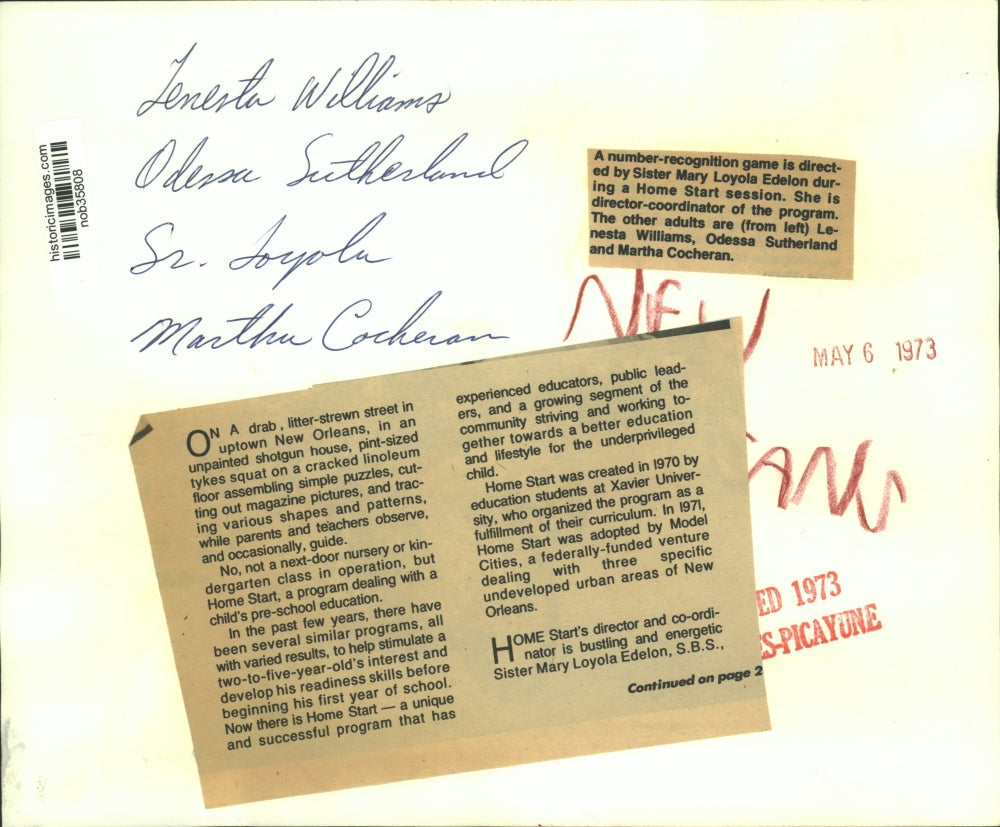 1973 Press Photo Sister Mary Edelon and youngsters during Home Start session