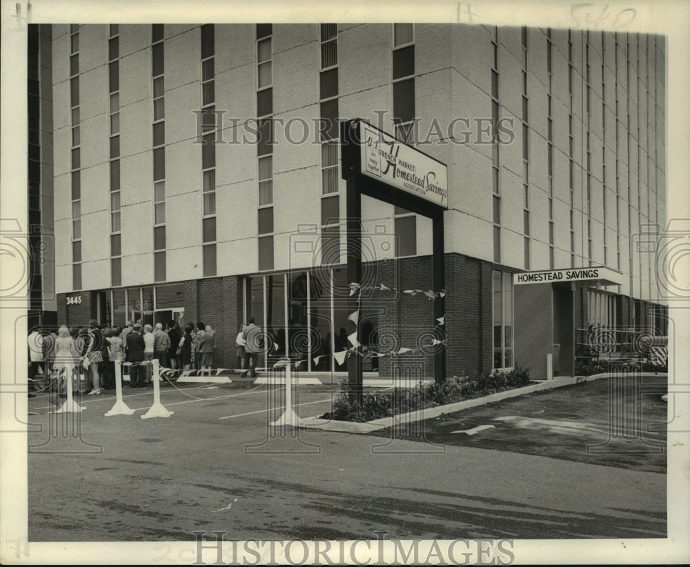 1973 Press Photo The Homestead Savings Association at 3445 N. Causeway Boulevard- Historic Images