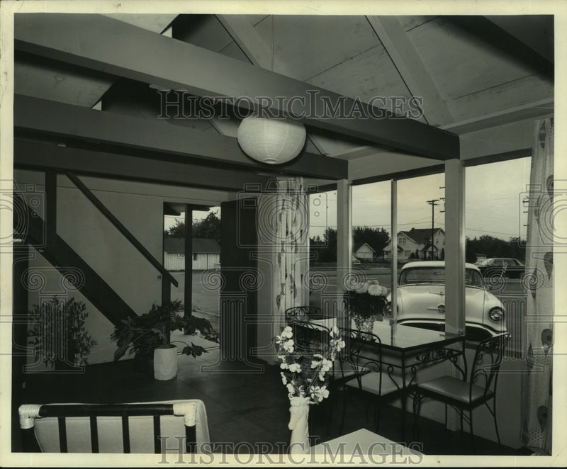Load image into Gallery viewer, 1963 Press Photo Interior, exterior view of a Home Show Vacation House
