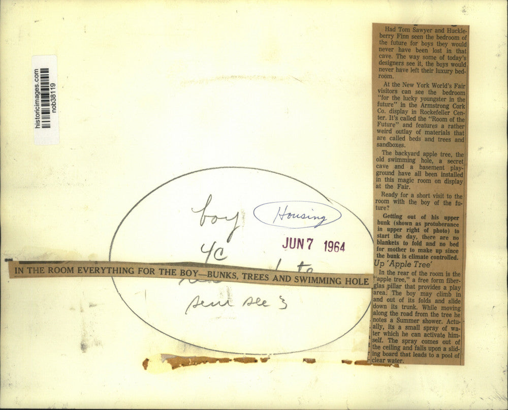 1964 Press Photo Display of Room of the Future by Armstrong Cork Co. at NY Fair