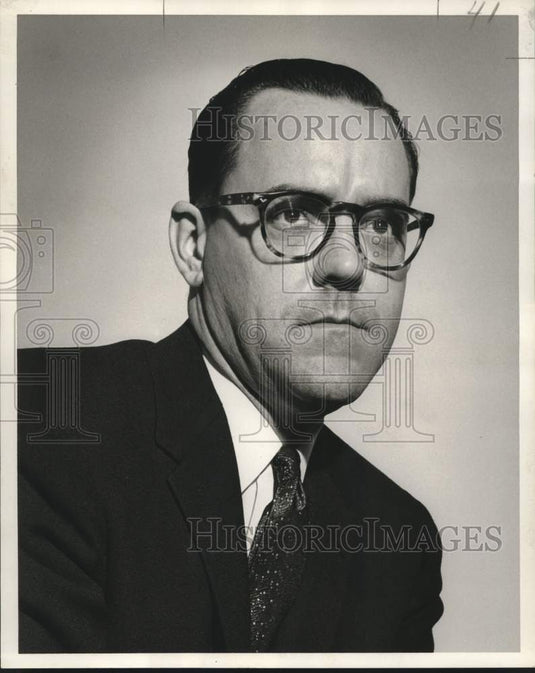1957 Press Photo Shepard H. Jane, Budget Secretary, United Fund Community Chest- Historic Images