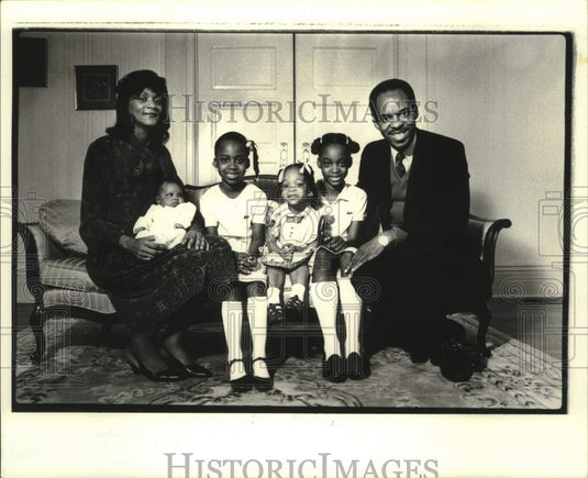 1982 Press Photo Democratic Senator William Jefferson of New Orleans & family