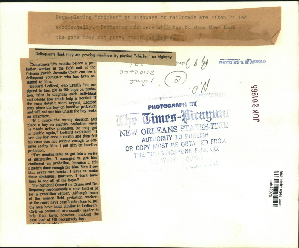 1965 Press Photo Boys playing "chicken" on highways to prove their manliness