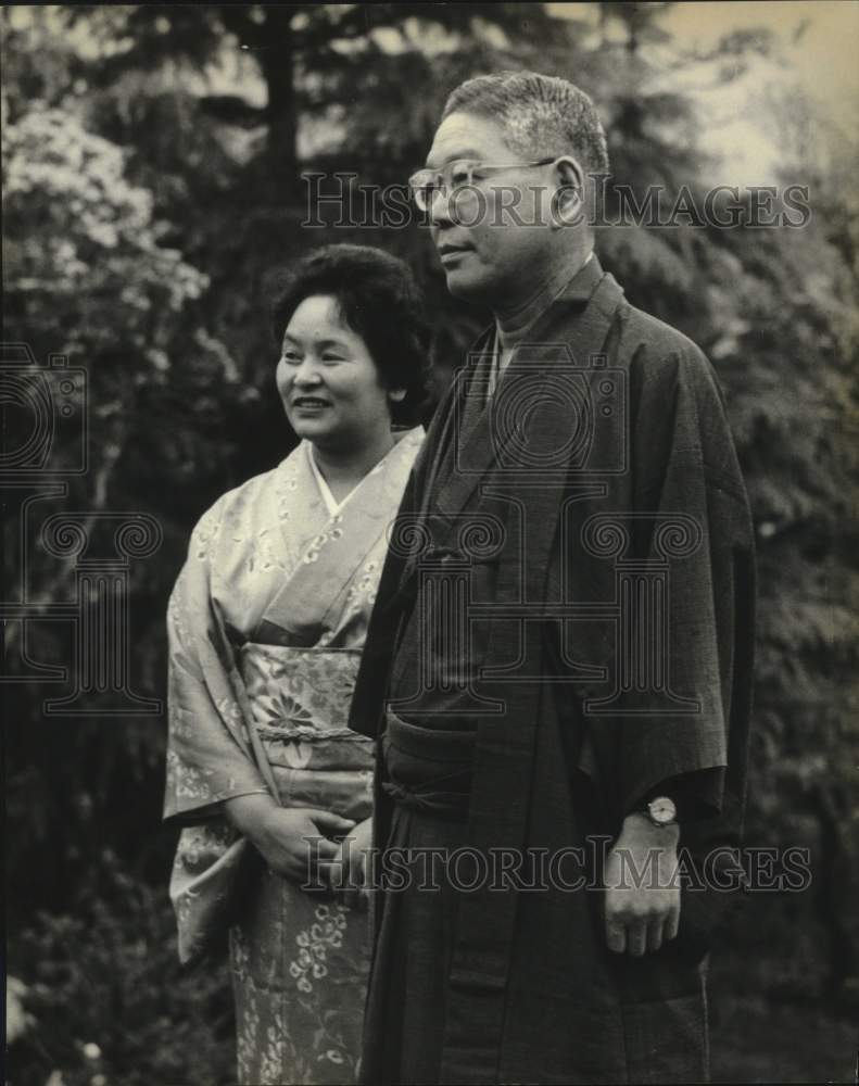 Load image into Gallery viewer, 1961 Press Photo Mr. and Mrs. Hayato Ireda, Prime Minister of Japan - nob43080
