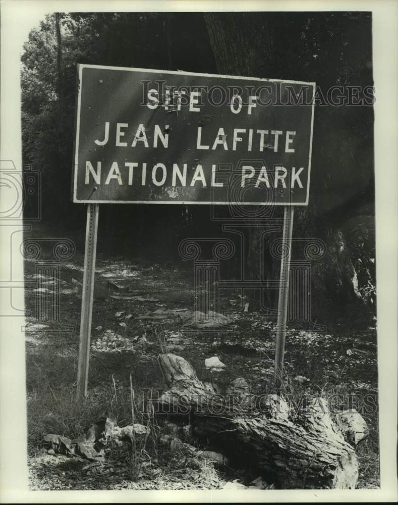 1974 Press Photo Site of Jean Lafitte National Park Sign - Historic Images