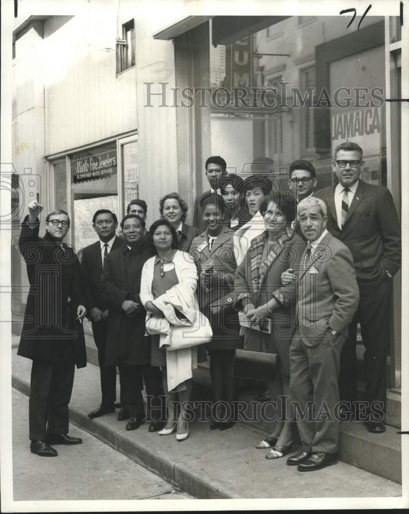 Load image into Gallery viewer, 1968 Press Photo Group of Jamaican travel agents visiting New Orleans
