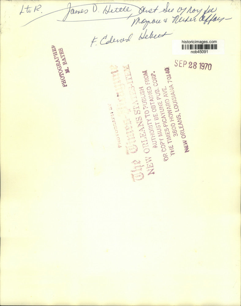 1970 Press Photo James Hettle shown with F. Edward Hebert - nob45091