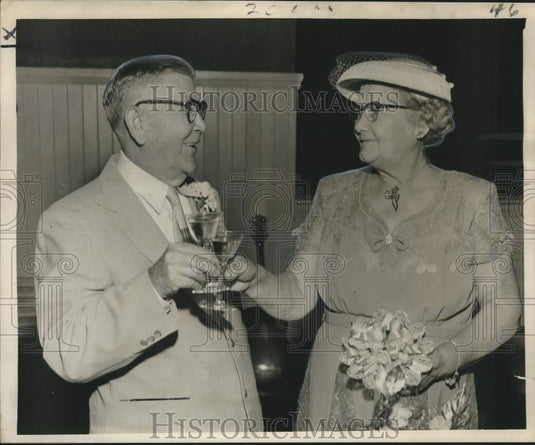 1956 Press Photo Mr. & Mrs. Frank B. Giordano celebrate 50th wedding anniversary