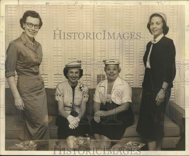 Load image into Gallery viewer, 1955 Press Photo Planning Committee, Desk and Derrick Club Oil Industry Seminar

