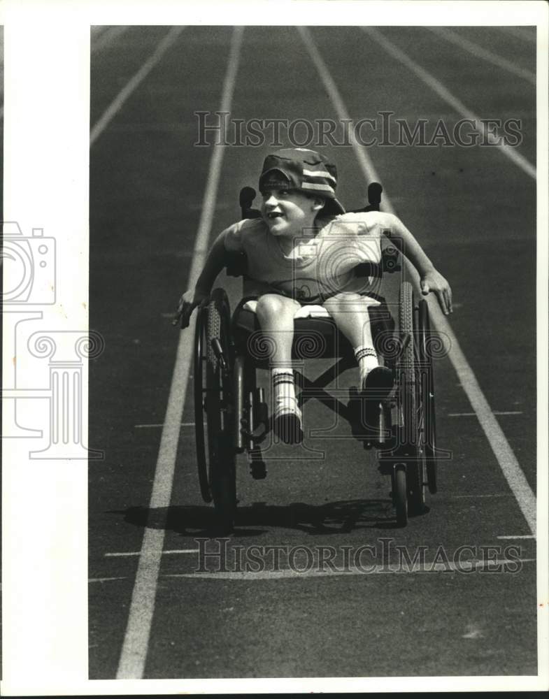 1987 Press Photo Matt Fletcher of Harold Keller School during Gumbo Classic- Historic Images