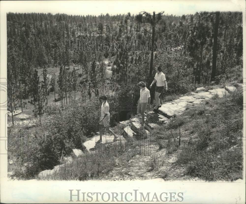 1962 Press Photo Hikers on Longleaf Trail Vista in Kisatchie National Forest