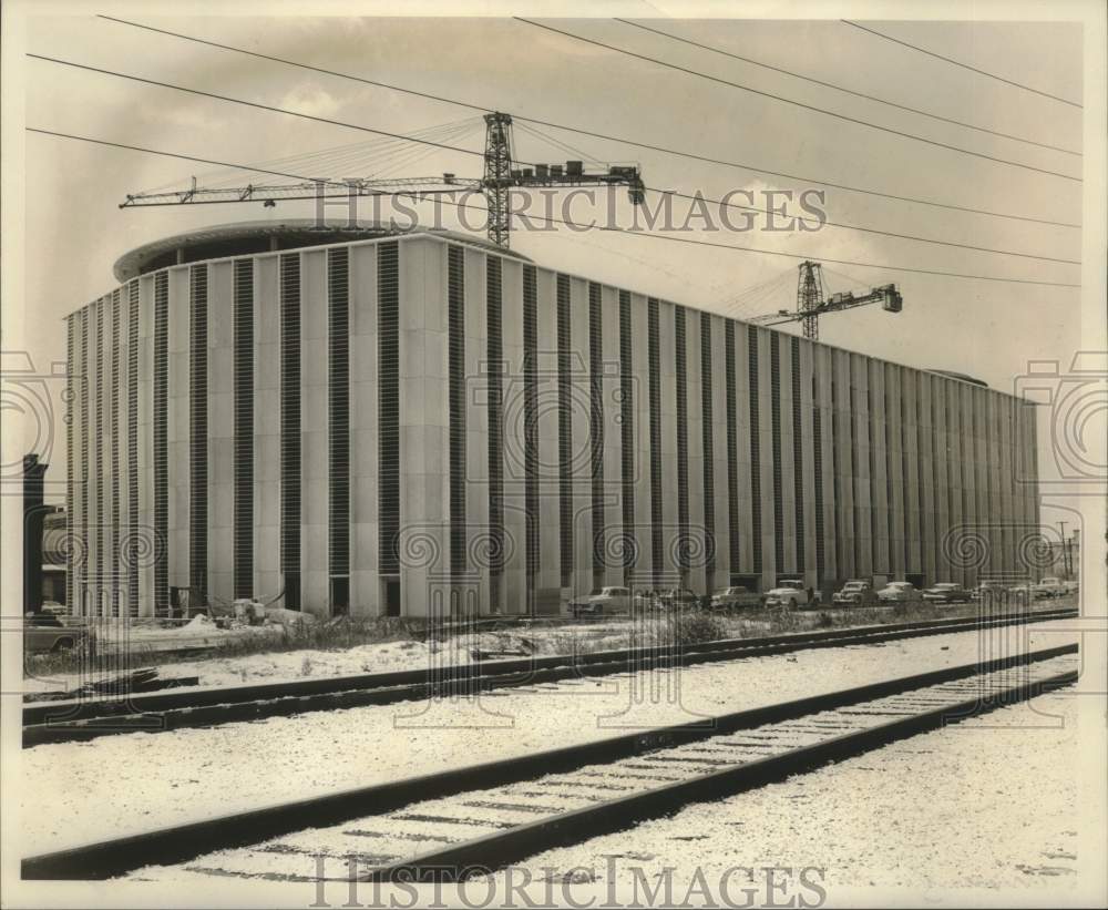 1966 Press Photo Ongoing construction of the International Trade Mart