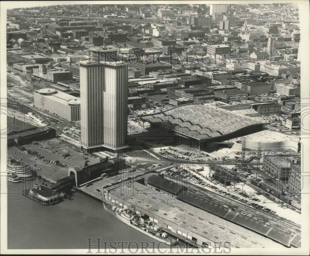 1968 Press Photo Aerial view of International Trade Center at Rivergate