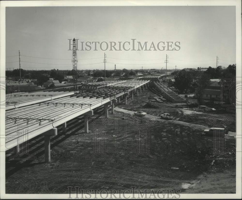 1967 Press Photo Concrete foundations for Interstate-10 construction - nob49668- Historic Images